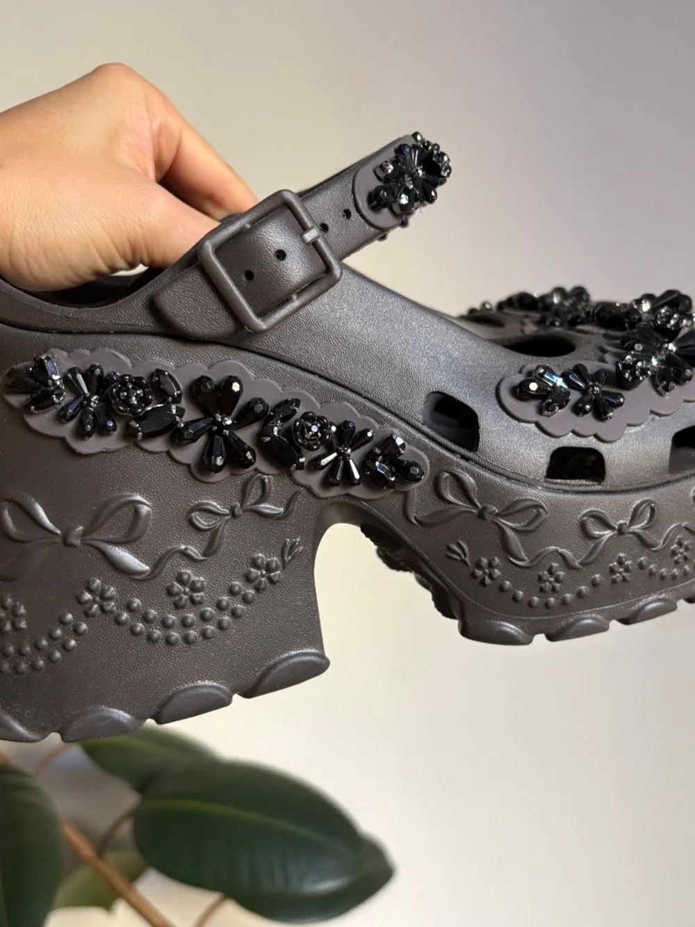 Simone Rocha X Crocs Ballerina Platform Size 6 Espresso